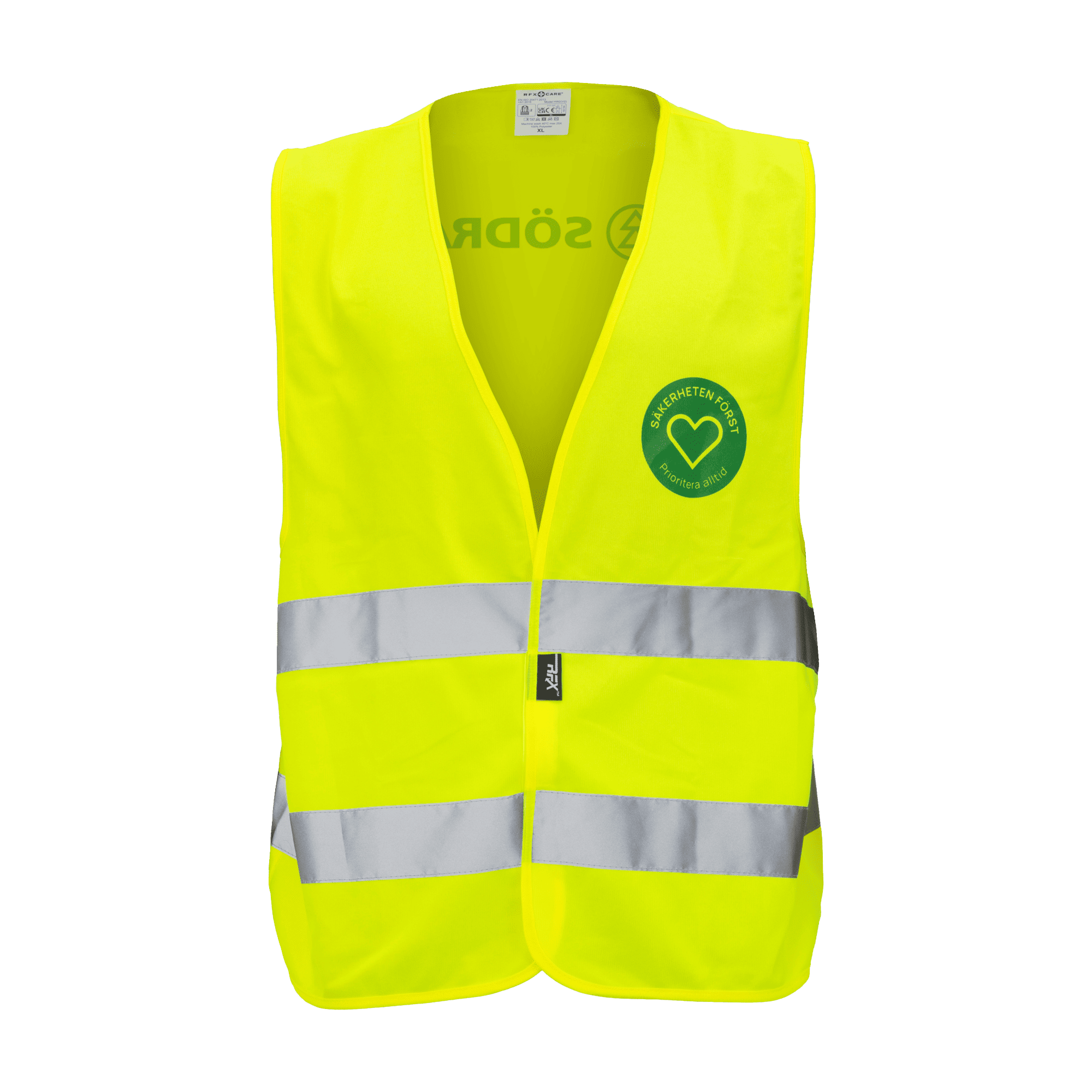 reflexväst med södralogga och säkerheten först