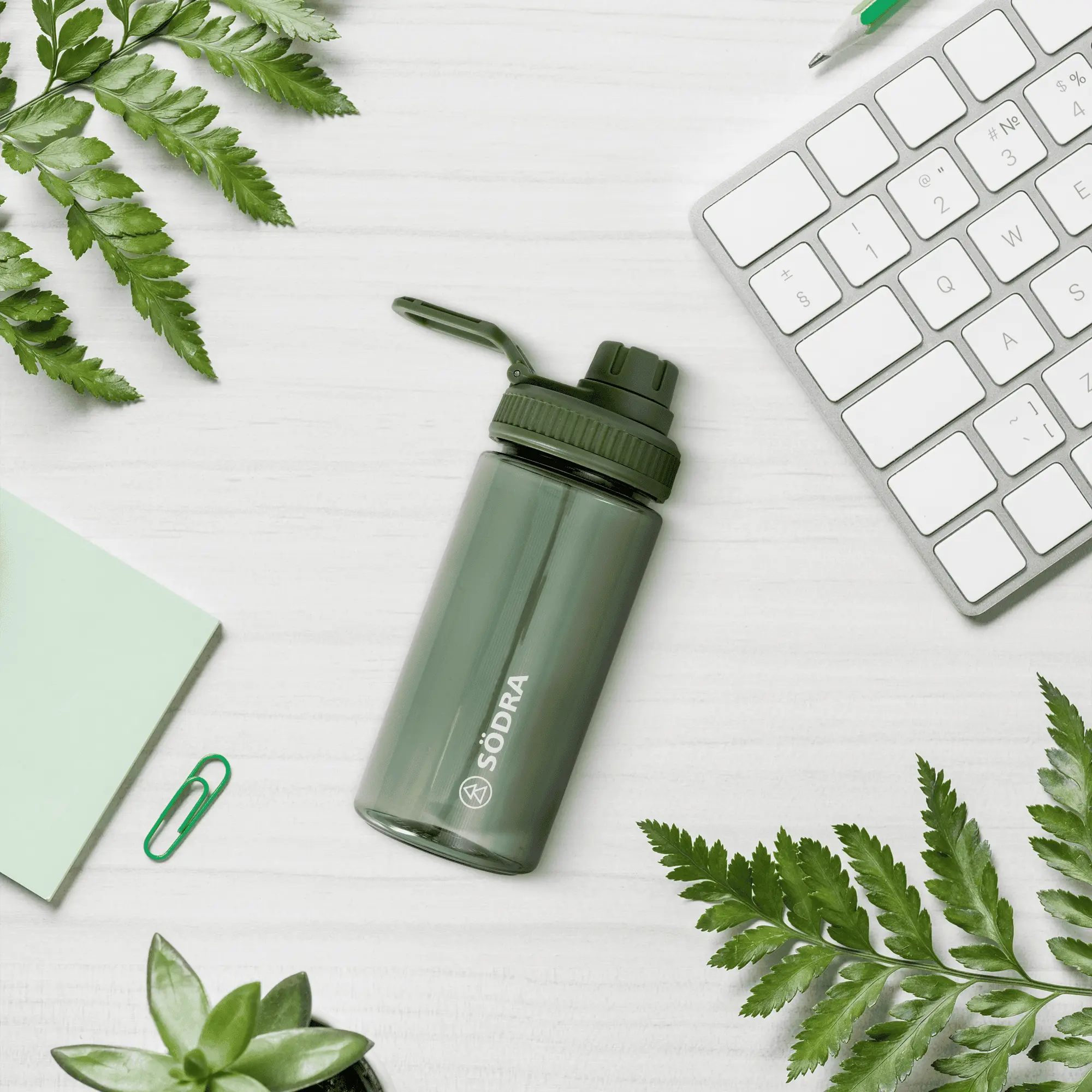 grön vattenflaska översiktsbild